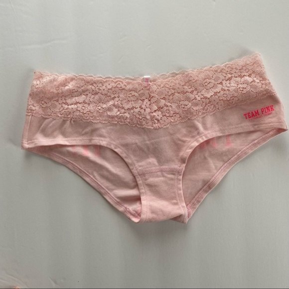 Victoria's Secret PINK extra low rise hipster light pink lace band Small - Picture 1 of 8